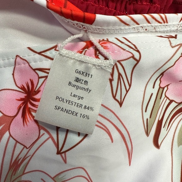 Tutorutor Womens High Waisted Peplum Halter Tankini Set Ruffle Floral Print 2 Pc - Picture 2 of 2